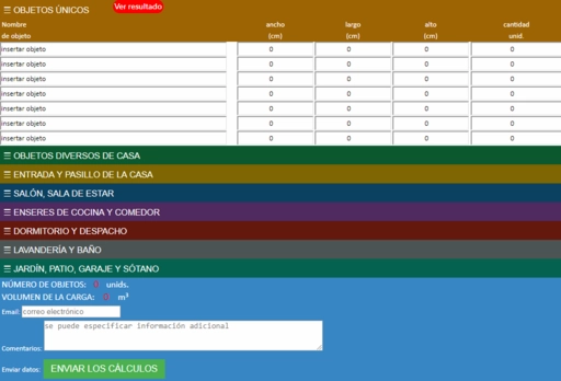 calculadora de precio de mudanzas