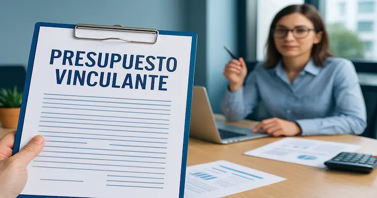 Ejemplo de presupuesto vinculante para servicios de mudanza