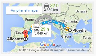 Mapa-de-ruta-de-transporte-Bulgaria-Espana