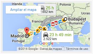 Mapa-de-ruta-de-transporte-Hungria-Espana