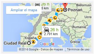 Mapa-de-ruta-de-transporte-Polonia-Espana