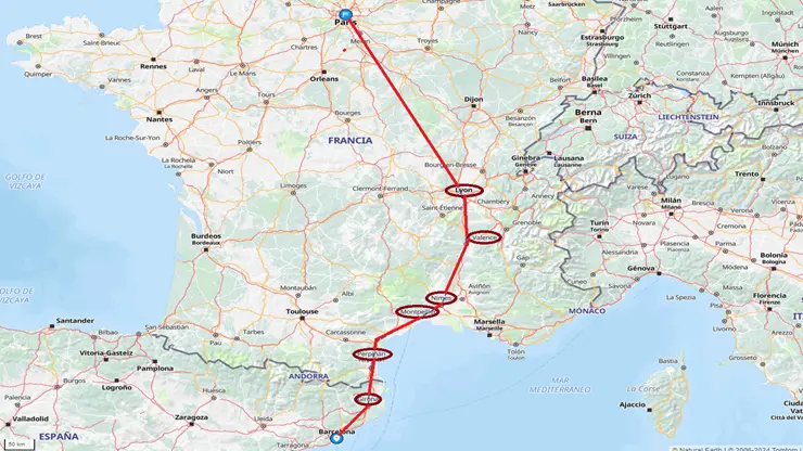transporte Barcelona París logistica optimizacion